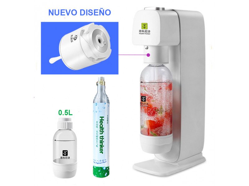 G8B MÁQUINA GASIFICADORA DE AGUA PARA HACER GASEOSAS Y SODA (BLANCA) - NUEVO DISEÑO